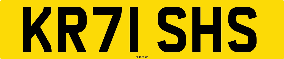 KR71 SHS Number Plate