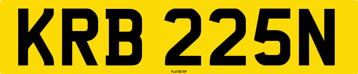 KRB 225N Number Plate