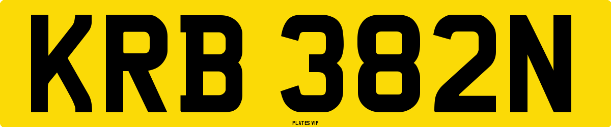 KRB 382N Number Plate