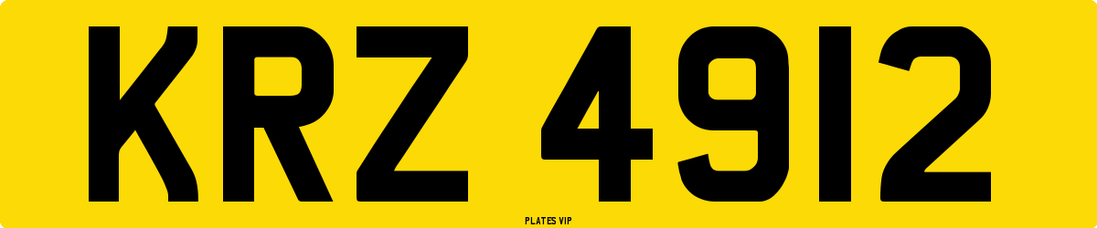 KRZ 4912 Number Plate