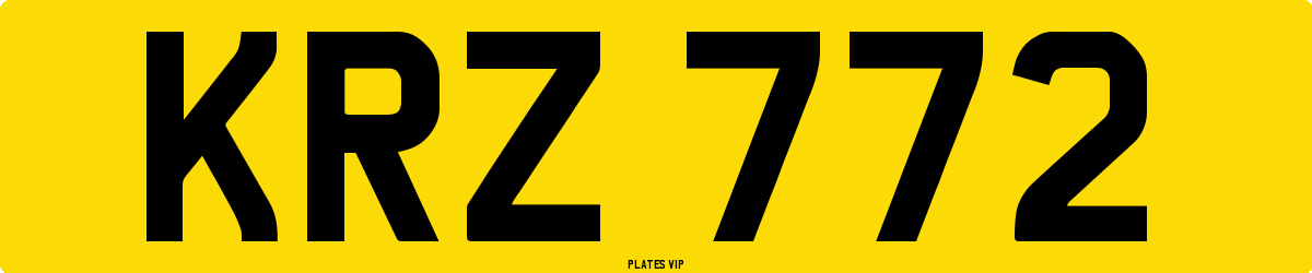 KRZ 772 Number Plate