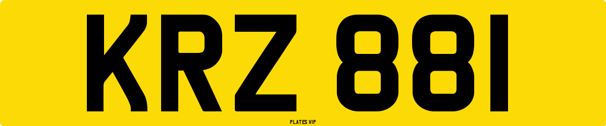 KRZ 881 Number Plate