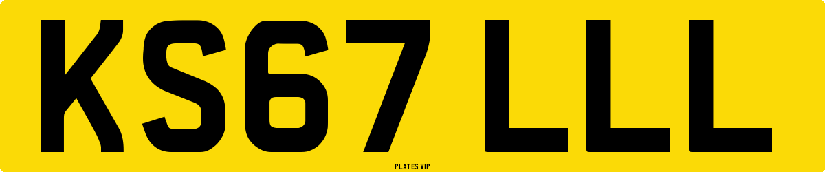 KS67 LLL Number Plate