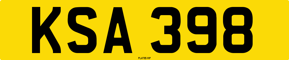 KSA 398 Number Plate