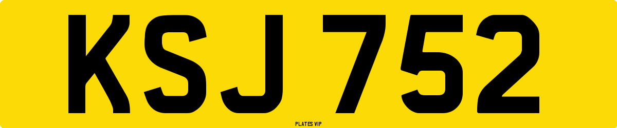 KSJ 752 Number Plate