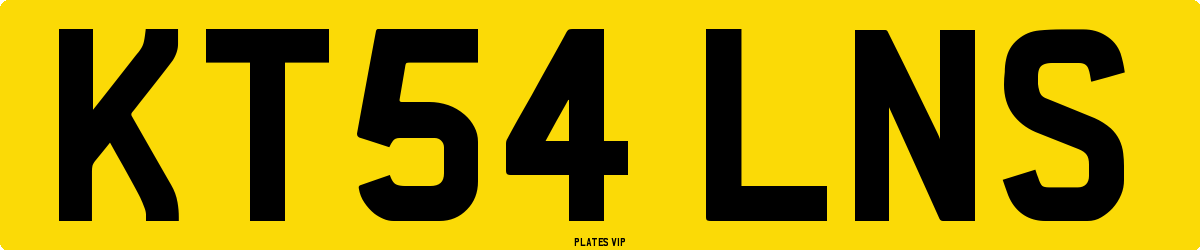 KT54 LNS Number Plate