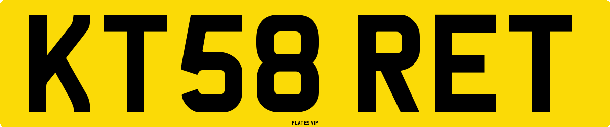 KT58 RET Number Plate