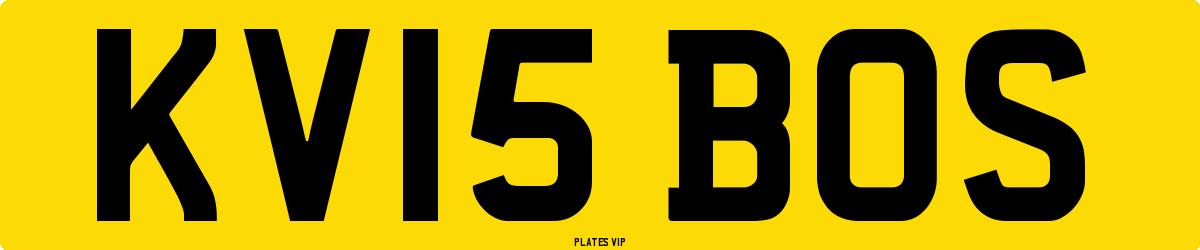 KV15 BOS Number Plate