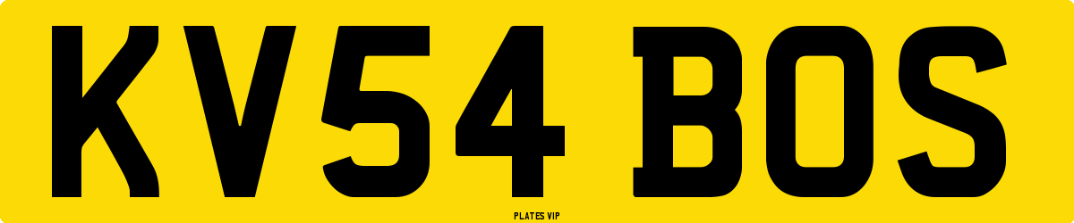 KV54 BOS Number Plate