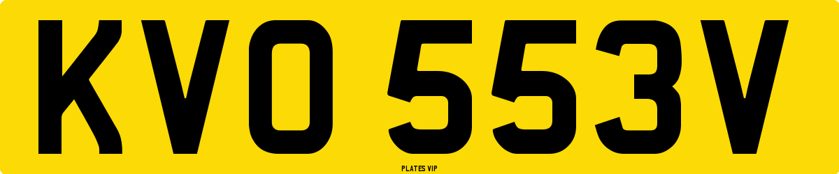 KVO 553V Number Plate