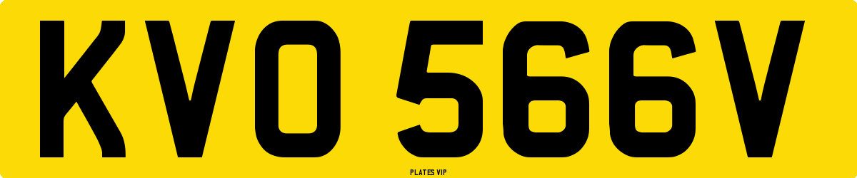 KVO 566V Number Plate
