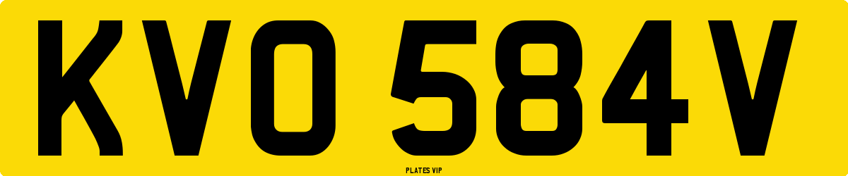 KVO 584V Number Plate