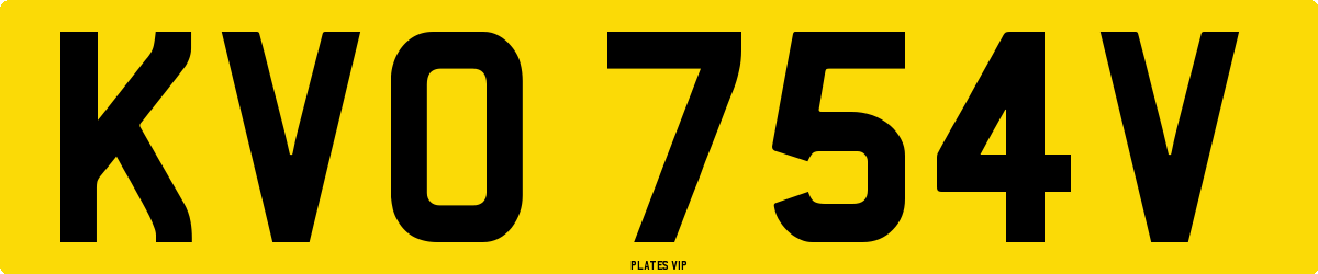 KVO 754V Number Plate