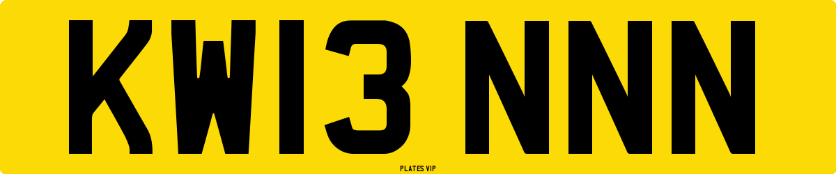 KW13 NNN Number Plate