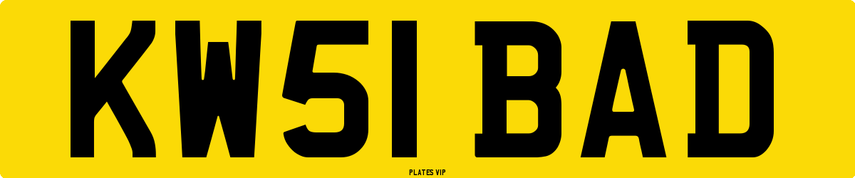 KW51 BAD Number Plate