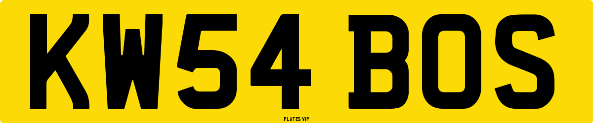 KW54 BOS Number Plate