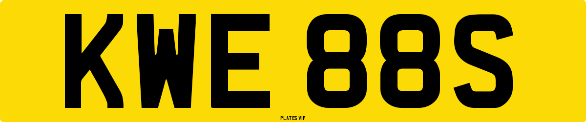KWE 88S Number Plate