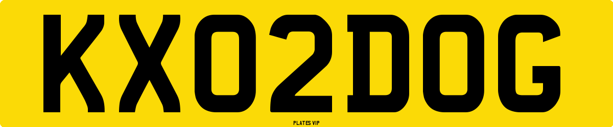 KX 02 DOG Number Plate