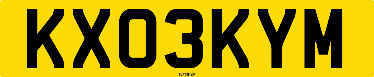 KX03KYM Number Plate