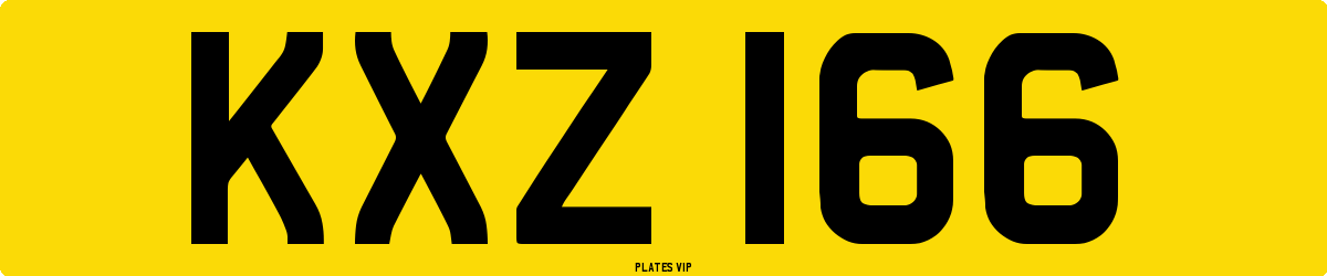 KXZ 166 Number Plate