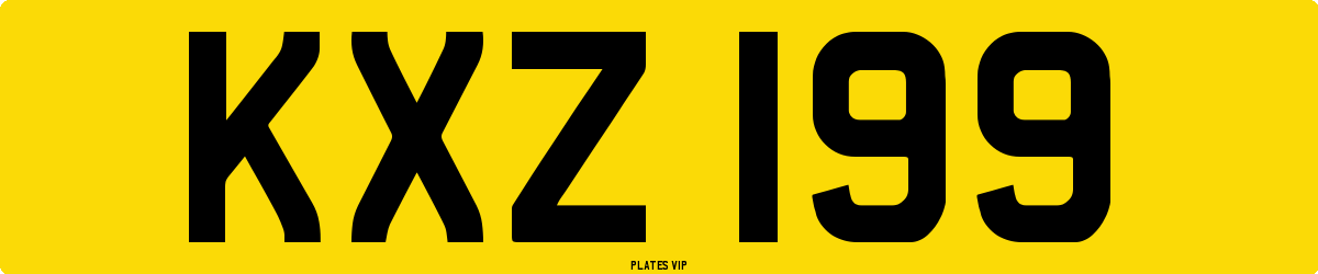 KXZ 199 Number Plate