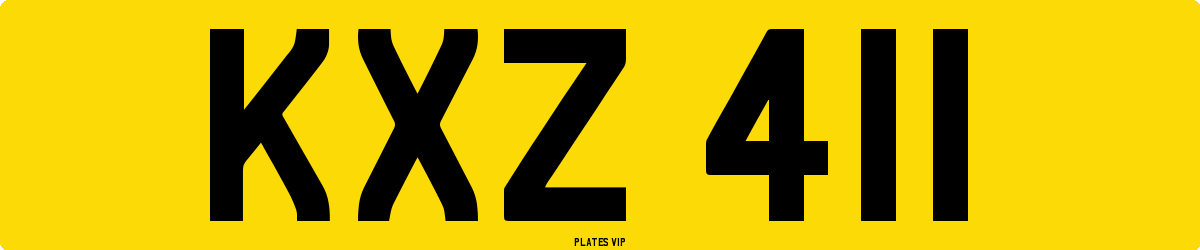KXZ 411 Number Plate