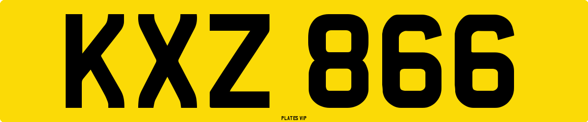 KXZ 866 Number Plate