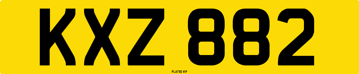 KXZ 882 Number Plate