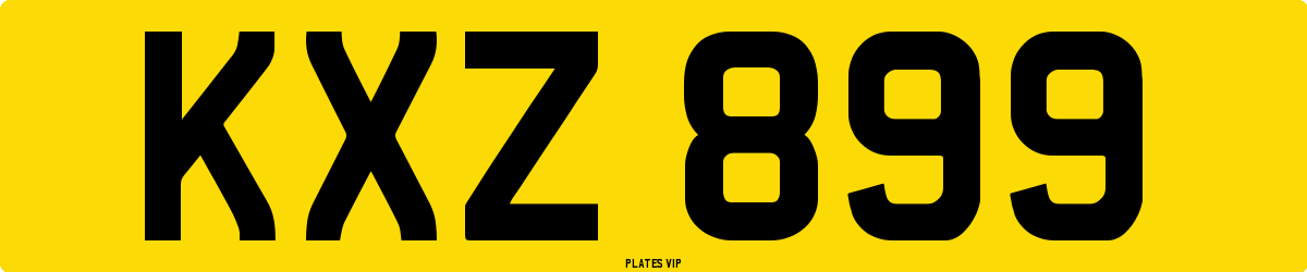 KXZ 899 Number Plate