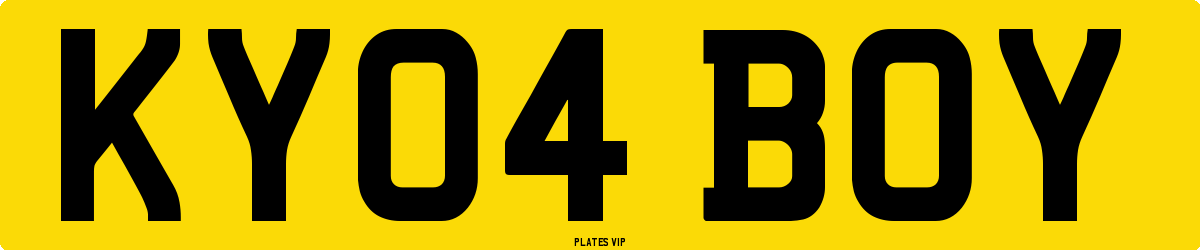 KY04 BOY Number Plate