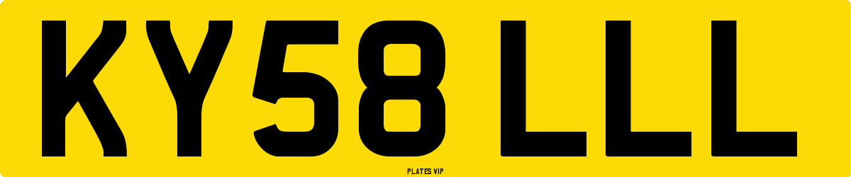 KY58 LLL Number Plate
