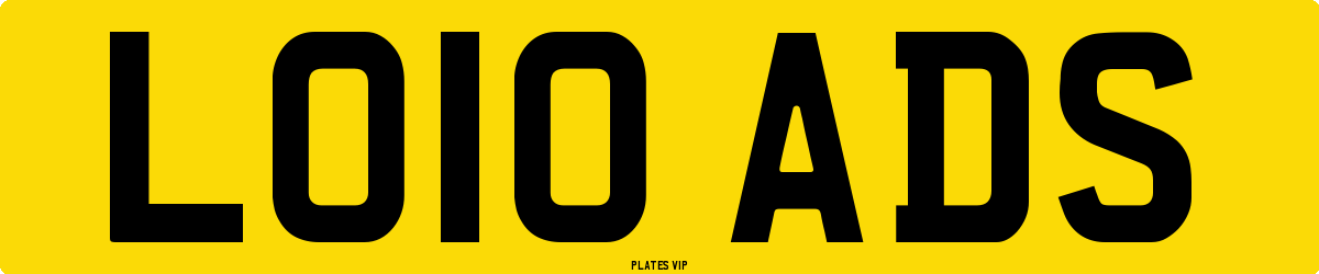 L010 ADS Number Plate