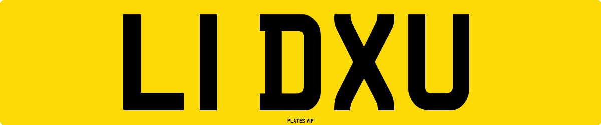L1 DXU Number Plate