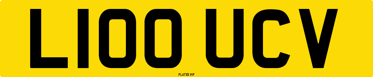 L100 UCV Number Plate