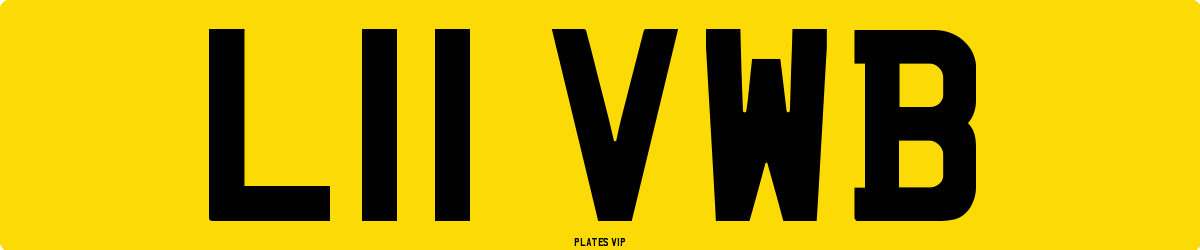 L11 VWB Number Plate