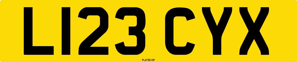 L123 CYX Number Plate