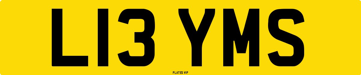 L13 YMS Number Plate