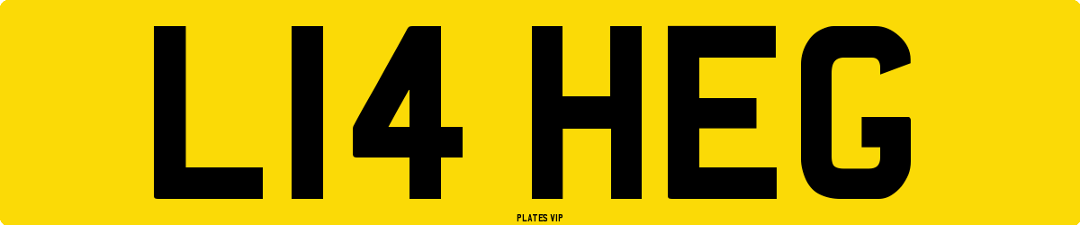 L14 HEG Number Plate