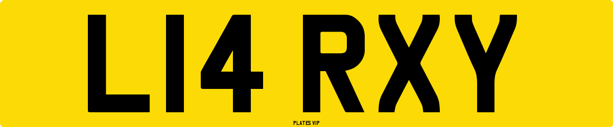 L14 RXY Number Plate