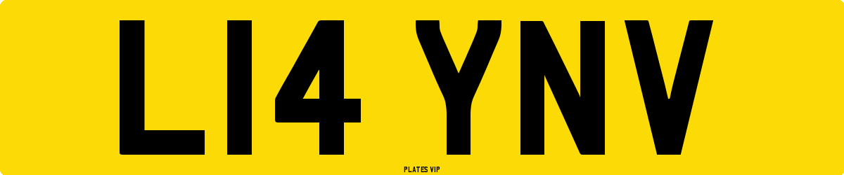 L14 YNV Number Plate