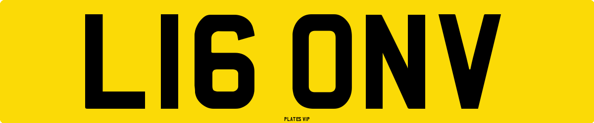 L16 ONV Number Plate