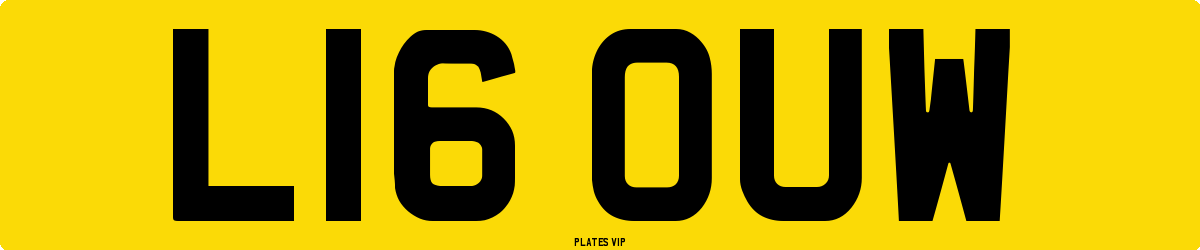 L16 OUW Number Plate