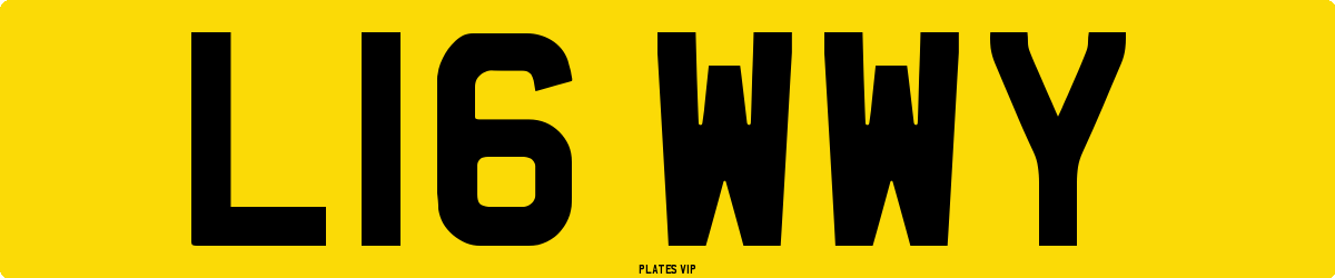 L16 WWY Number Plate