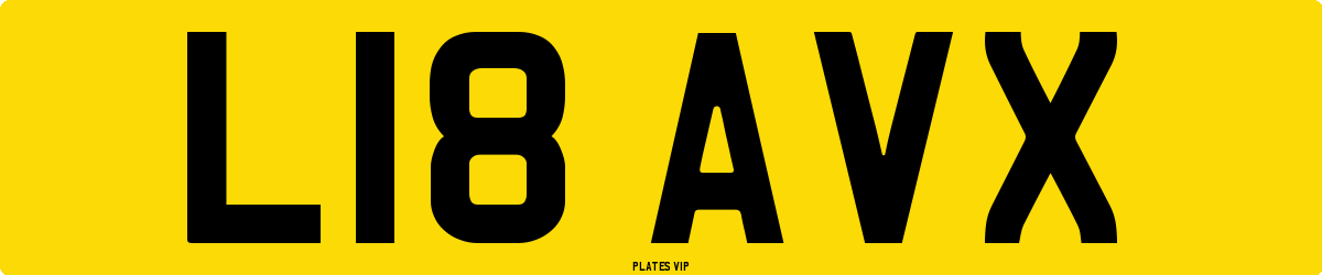 L18 AVX Number Plate