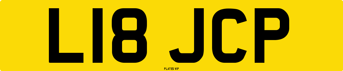 L18 JCP Number Plate