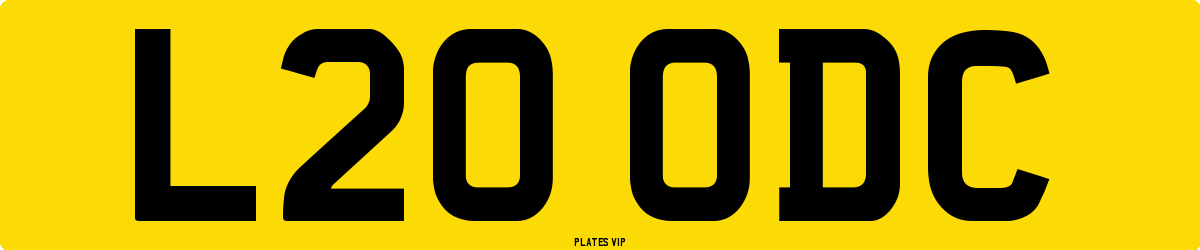 L20 ODC Number Plate