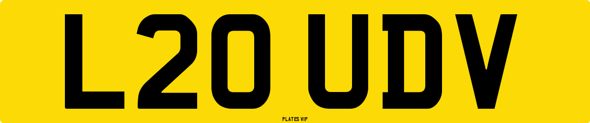 L20 UDV Number Plate