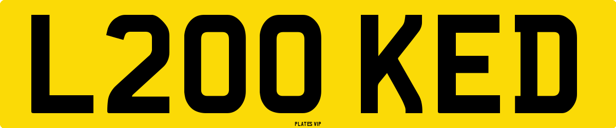 L200 KED Number Plate