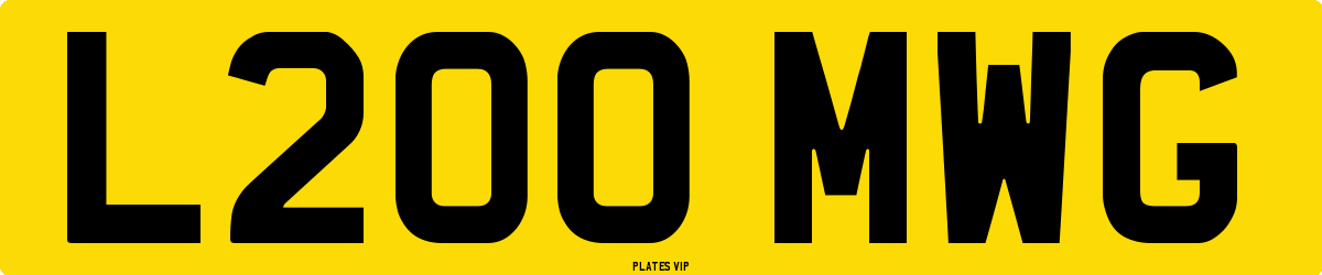 L200 MWG Number Plate
