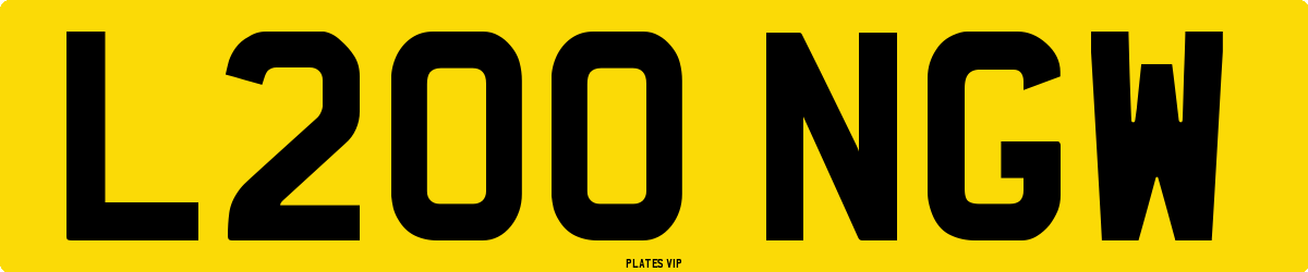 L200 NGW Number Plate